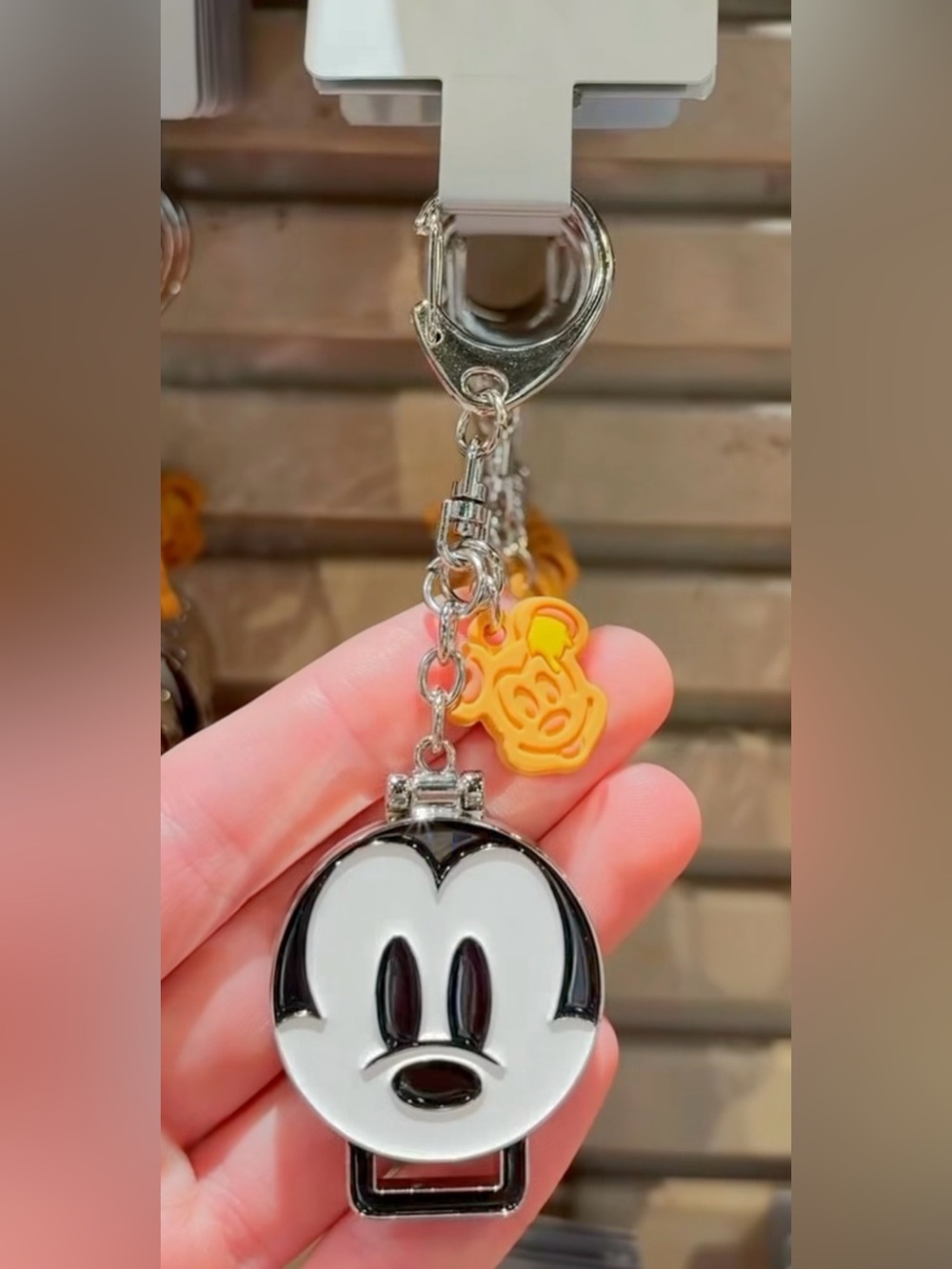 2026 Disney Parks Mickey Mouse Waffle Maker Bag Charm Keychain New